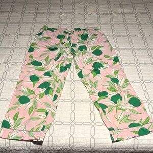 Printfresh Pink and Green Leaf Pattern Pants
